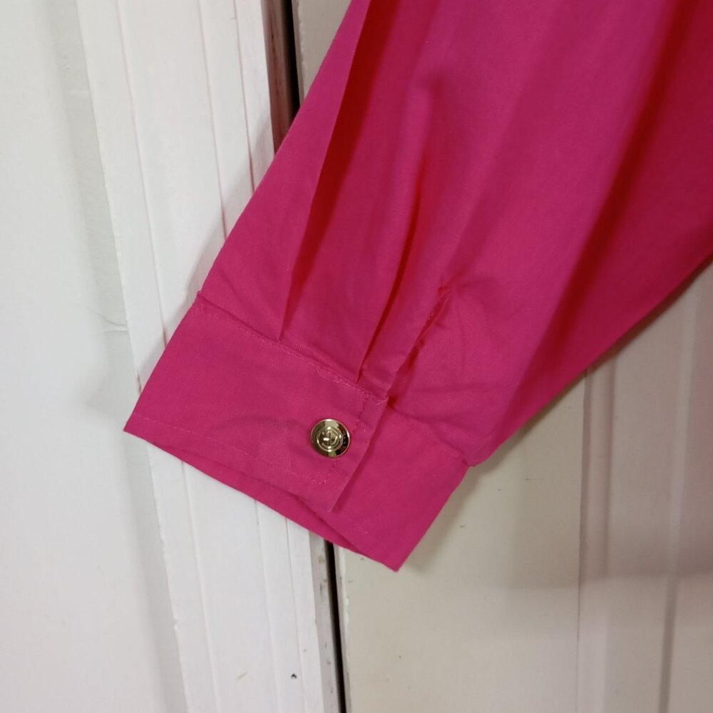 Calligraphie By Anthropologie Lightweight Jacket Women Pink & Snap Cuffs Sz M - Picture 12 of 16